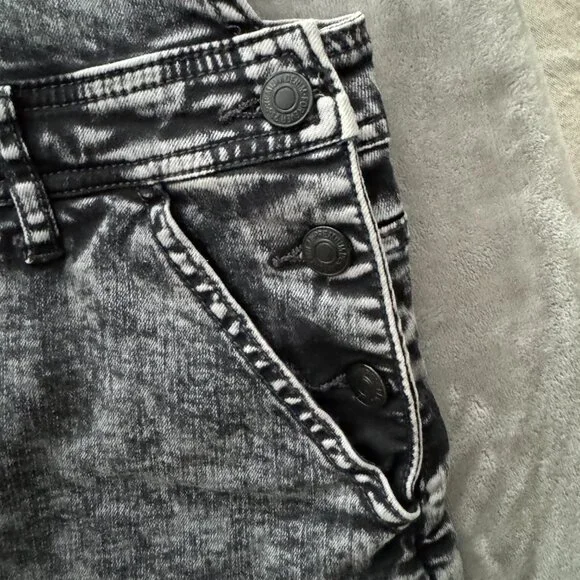 Like New Forever 21 Black Acid Wash Overall Dress Sz 31 - Picture 6 of 7